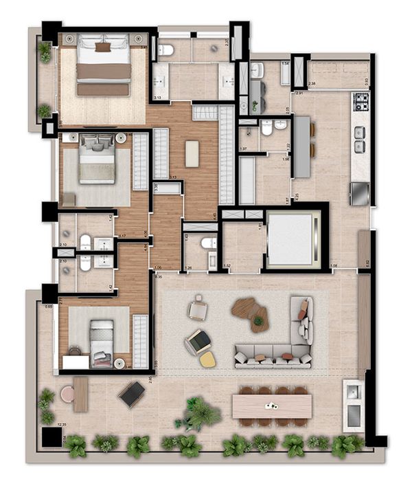 195m² - 3 Suítes